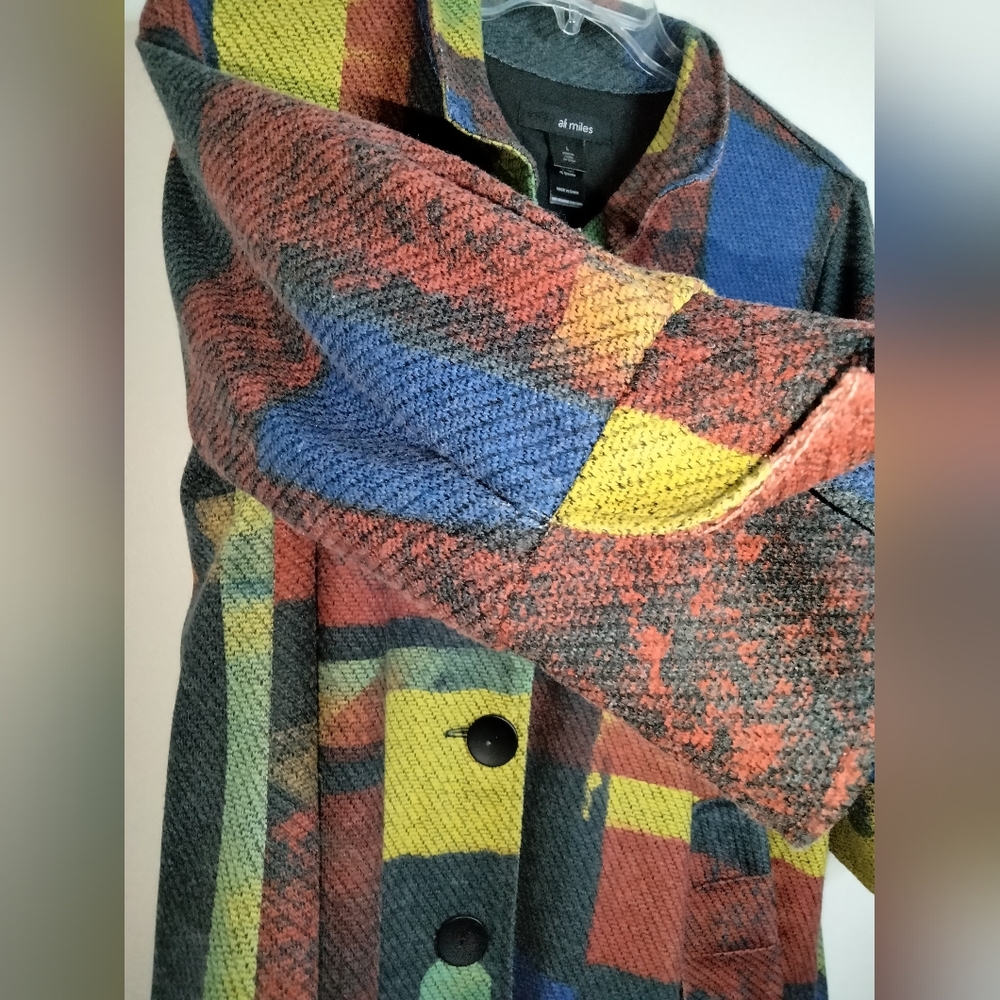 Ali Miles (Size L) Multicolored Patchwork Button … - image 7